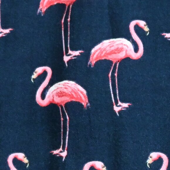 Men's Adam Levine Flamingo Print on Navy Button Down Short Sleeve Size M Unisex - Picture 15 of 15